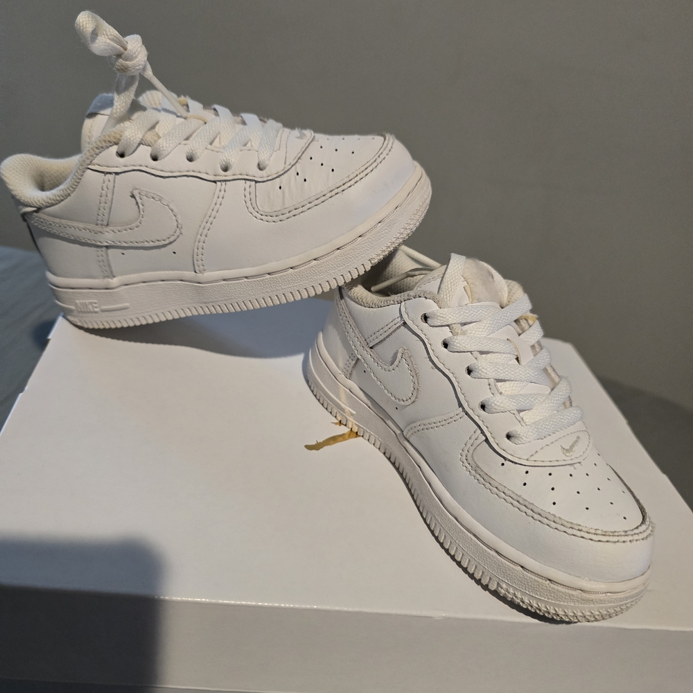 Nike Air Force 1 Triple White 314194-117 Lace Up Sneakers Baby Toddler US 9C